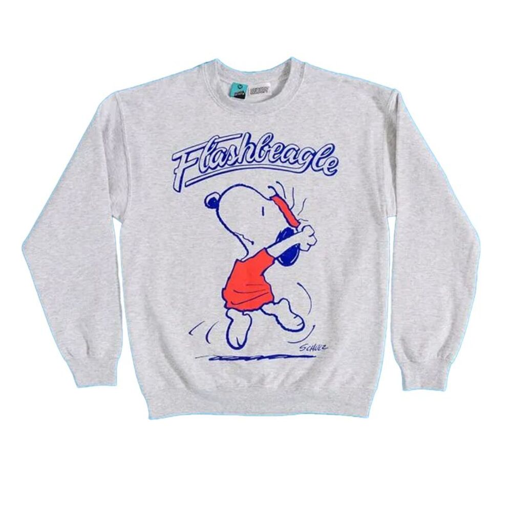 Peanuts Unisex Adult It�'s Flashbeagle Snoopy Sweatshirt / Gray